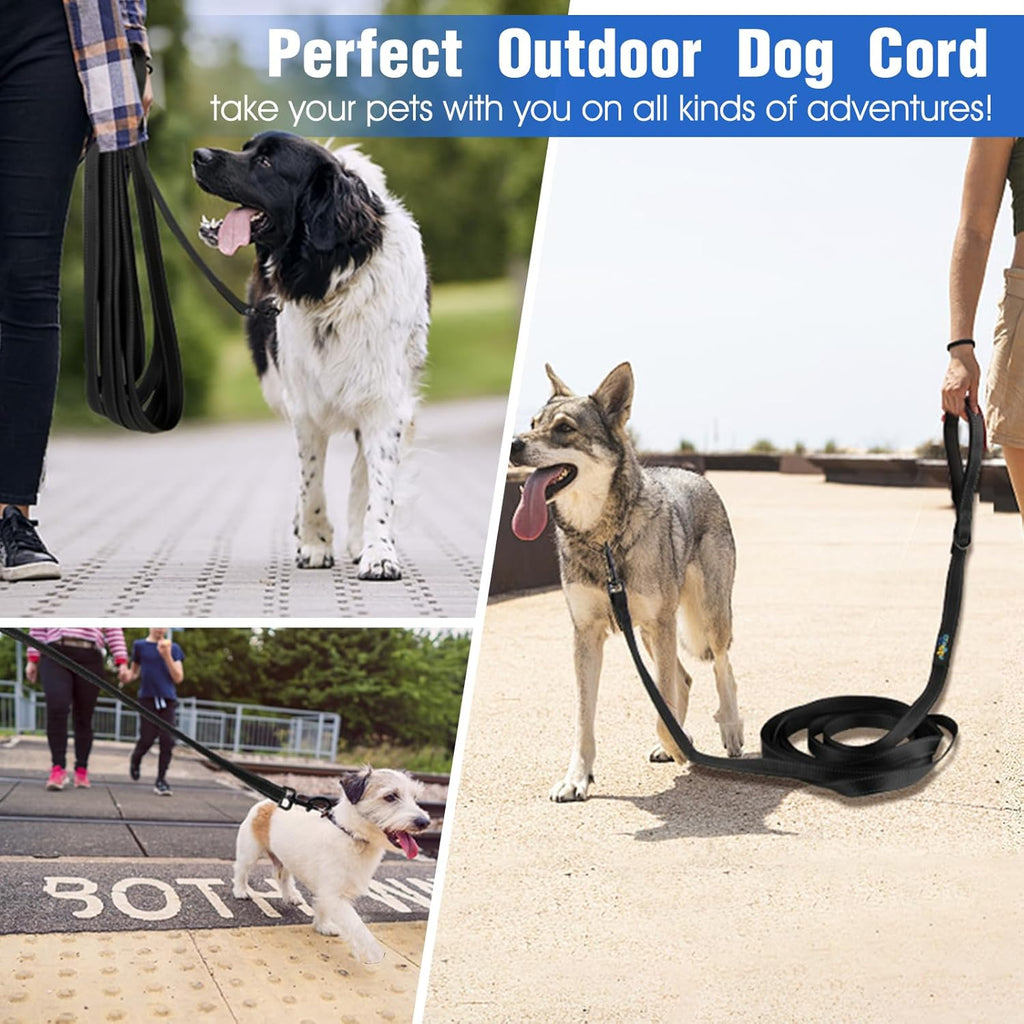 Long Leash for Dog Training 15Ft 20Ft 30Ft 50Ft 100Ft - Obedience Recall Training Lead for Large Medium Small Dogs - Great for Training Playing Camping Backyard (Black, 15FT)