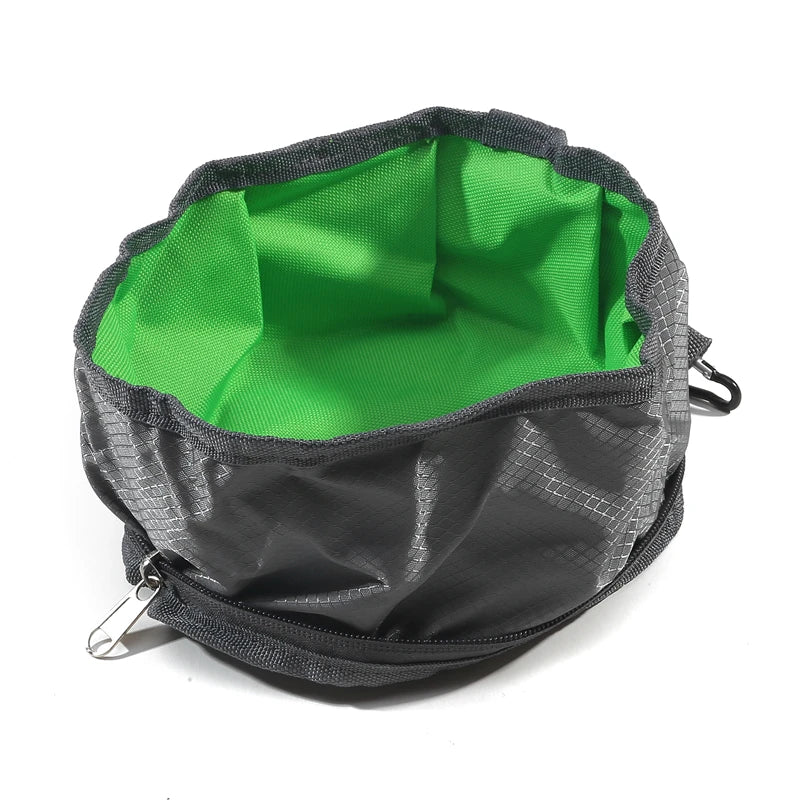 Foldable Oxford Cloth Zipper Dog Bowl Portable Drinking Bowl Food Bowl Pet Supplies Outdoor Folding Pet Bowl Pet Supplies