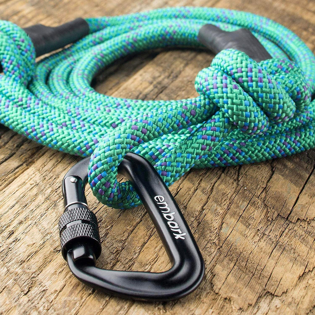 Embark Adventure Pro Leash with Mountain Climbing Rope and Carabiner. Unmatched Strength & Durability, 6Ft, Colourful, and Sturdy Nylon Dog Leashes for Small, Medium, Large Breed Dogs