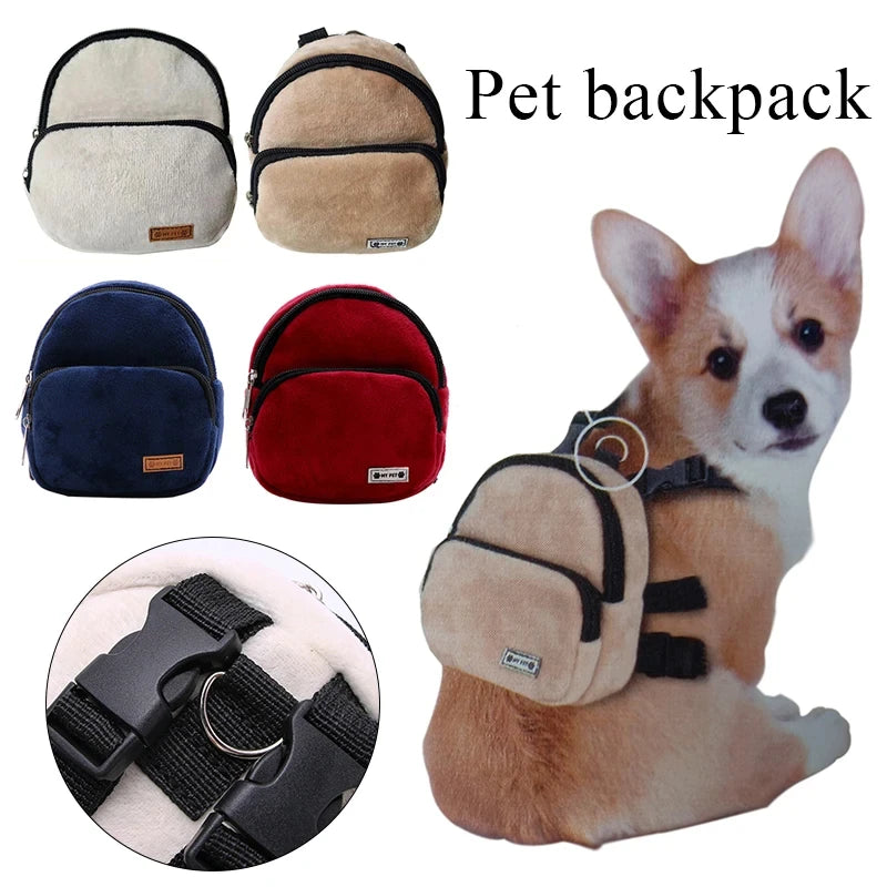 Dog Backpack Soft Pet Snack Bag Puppy Cute School Bag Convenient Large-Capacity Portable Pet Carrier Bag Outdoor Pet Supplies