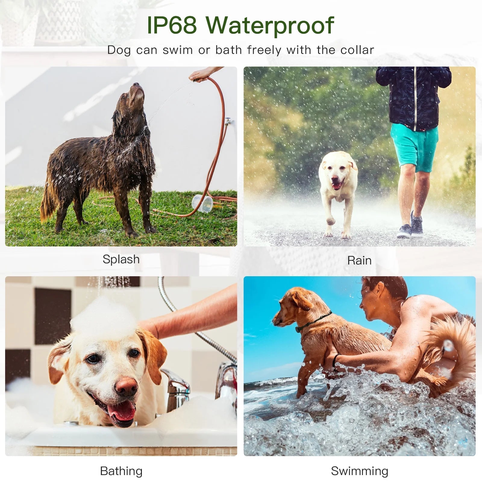 Dog Training Collars, Dog Shock Collar with Remote 2600 Feet, 3 Modes Beep Vibration Shock, IPX7 Waterproof, LED Light, USB Charging, Dog Bark Collar for Training Small Medium Large Dogs