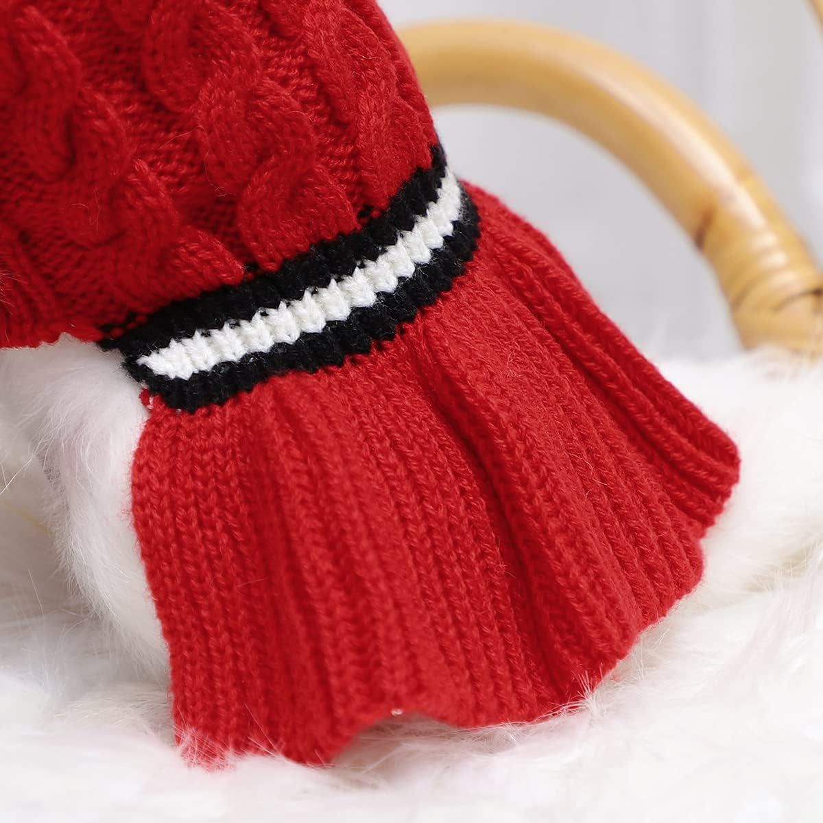 Pet Sweaters for Small Dogs Girl Sweaters to Knit Dog Warm Winter Clothes Pullover Fall Dog Dress for Puppy Cat Small Dog Sweater Chihuahua Red Dog Dress Medium Dog Sweater