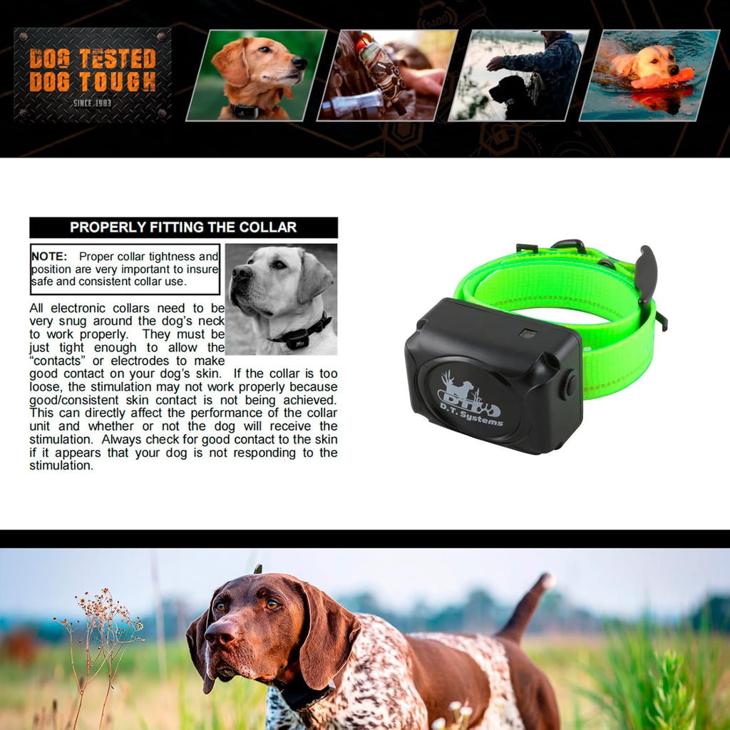 H2O 1810, 1820, 1830 plus Series Add-On/Replacement Collar Receiver, Waterproof Rechargeable Remote Hunting Dog Training Additional E-Collar, 1800-Yard Range, 16 Stimulation Levels, Green