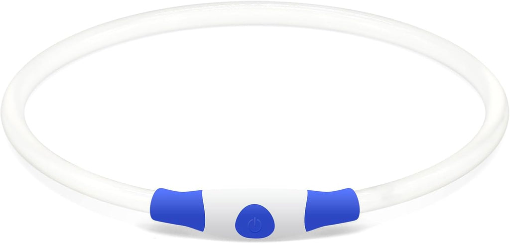 Light up Dog Collar,  USB Rechargeable Flash Dog Necklace Light, Pet Safety Collar Makes Your Beloved Dogs Be Seen at Night for Small Medium Large Dogs(Blue)