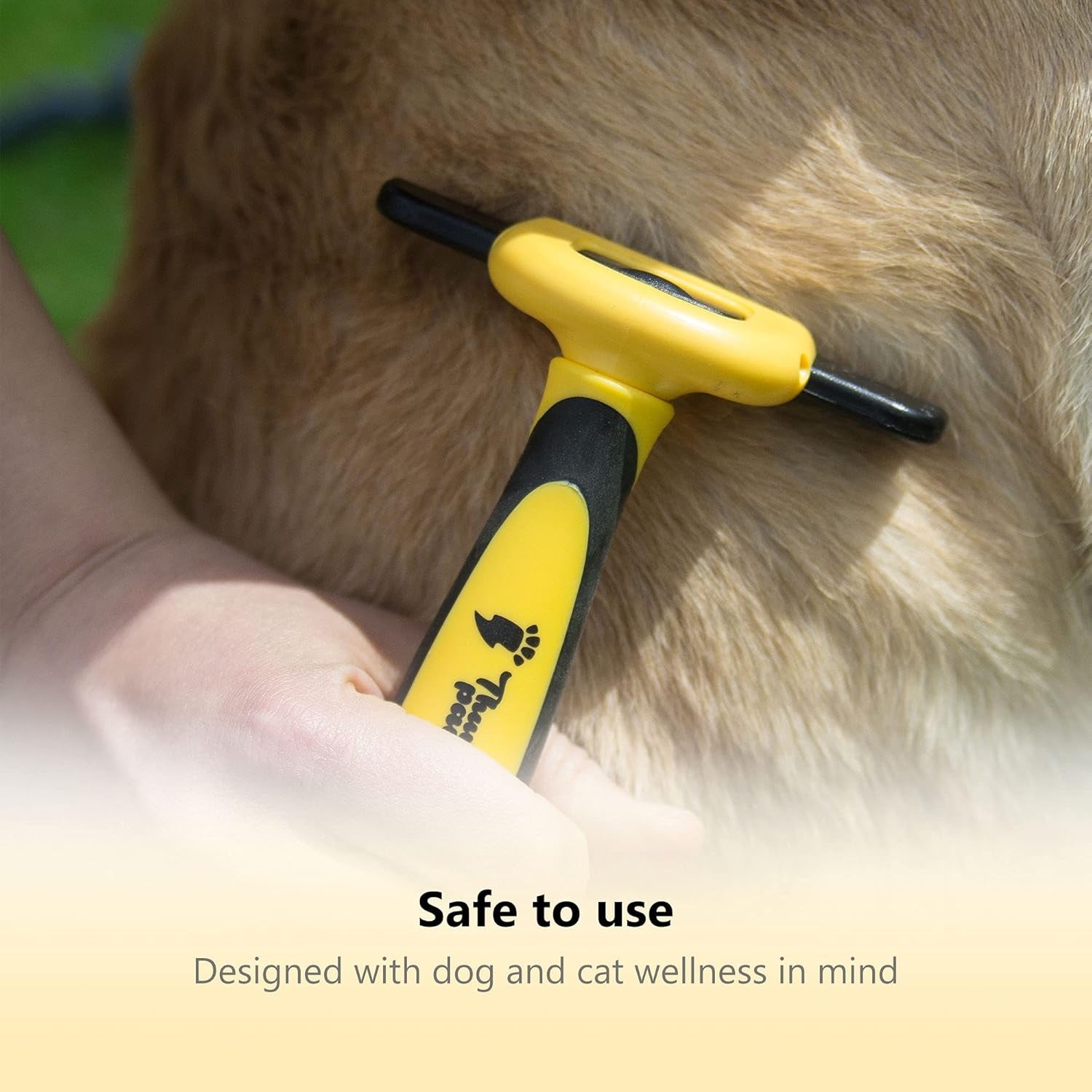 Best Professional De-Shedding Tool and Pet Grooming Brush, D-Shedz for Breeds of Dogs, Cats with Short or Long Hair, Small, Medium and Large (Yellow)