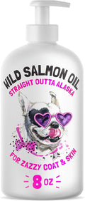 Wild Alaskan Salmon Oil for Dogs & Cats - Pure Fish Omega 3 6 9 Liquid EPA DHA Fatty Acids - Skin & Coat Supplement - Supports Joint Function, Brain, Eye, Immune & Heart Health - Made in USA 8 Oz