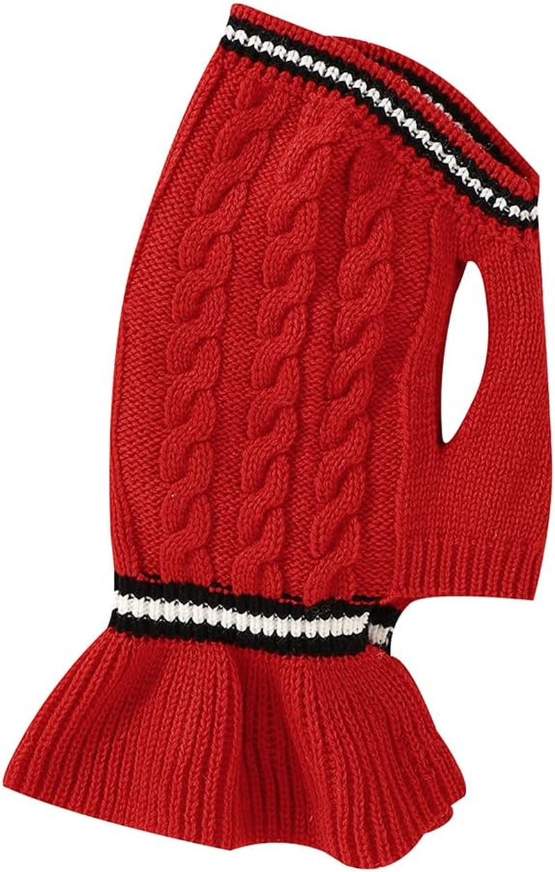 Pet Sweaters for Small Dogs Girl Sweaters to Knit Dog Warm Winter Clothes Pullover Fall Dog Dress for Puppy Cat Small Dog Sweater Chihuahua Red Dog Dress Medium Dog Sweater