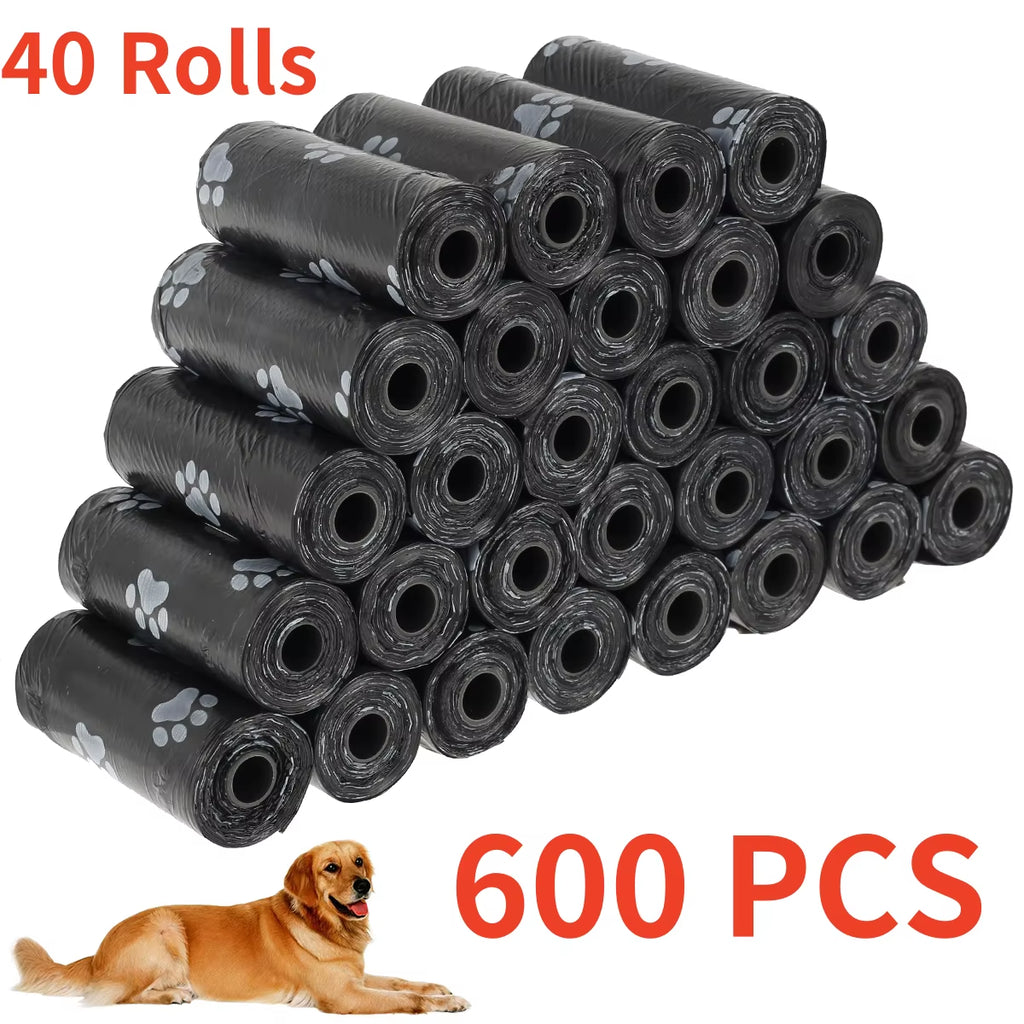 2/40Rolls Pet Dog Poop Bags Dispenser Collector Garbage Bag Puppy Cat Pooper Scooper Bag Small Rolls Outdoor Clean Pets Supplies