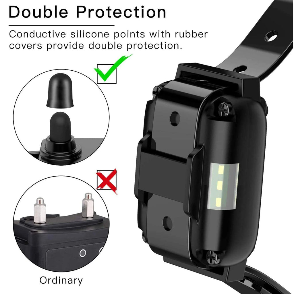 Dog Training Collar, 2 Receiver Rechargeable Dog Shock Collar for 2 Dogs, with 4 Training Modes Light Static Shock Vibration Beep, Waterproof Long Range Remote for Small to Large Dogs