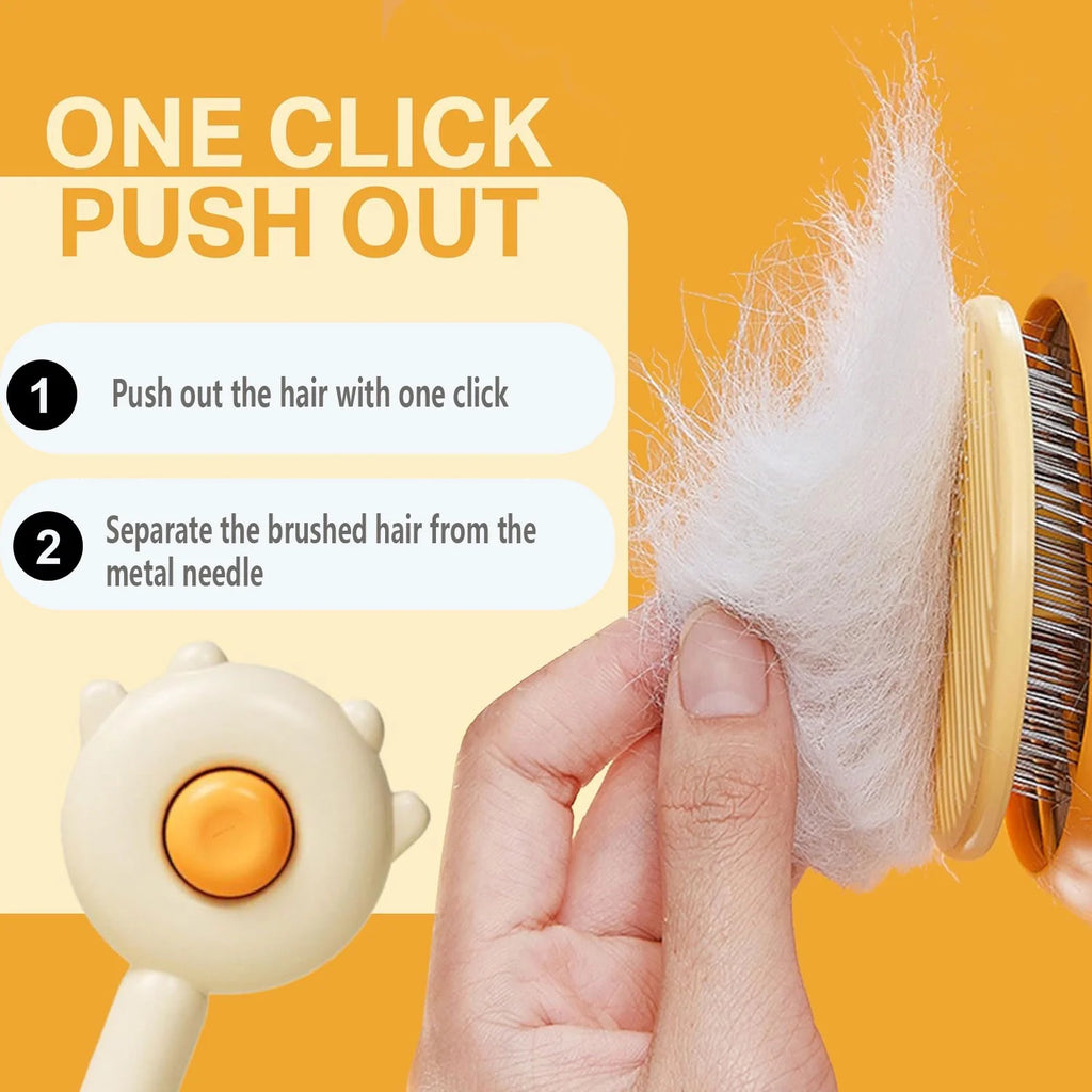 2 Pack Cat Brushes - Pet Self-Cleaning Slicker Brush with Release Button, Cat Grooming Tool for Long or Short Haired Cats and Dogs