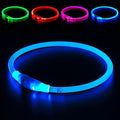 Light up Dog Collar,  USB Rechargeable Flash Dog Necklace Light, Pet Safety Collar Makes Your Beloved Dogs Be Seen at Night for Small Medium Large Dogs(Blue)