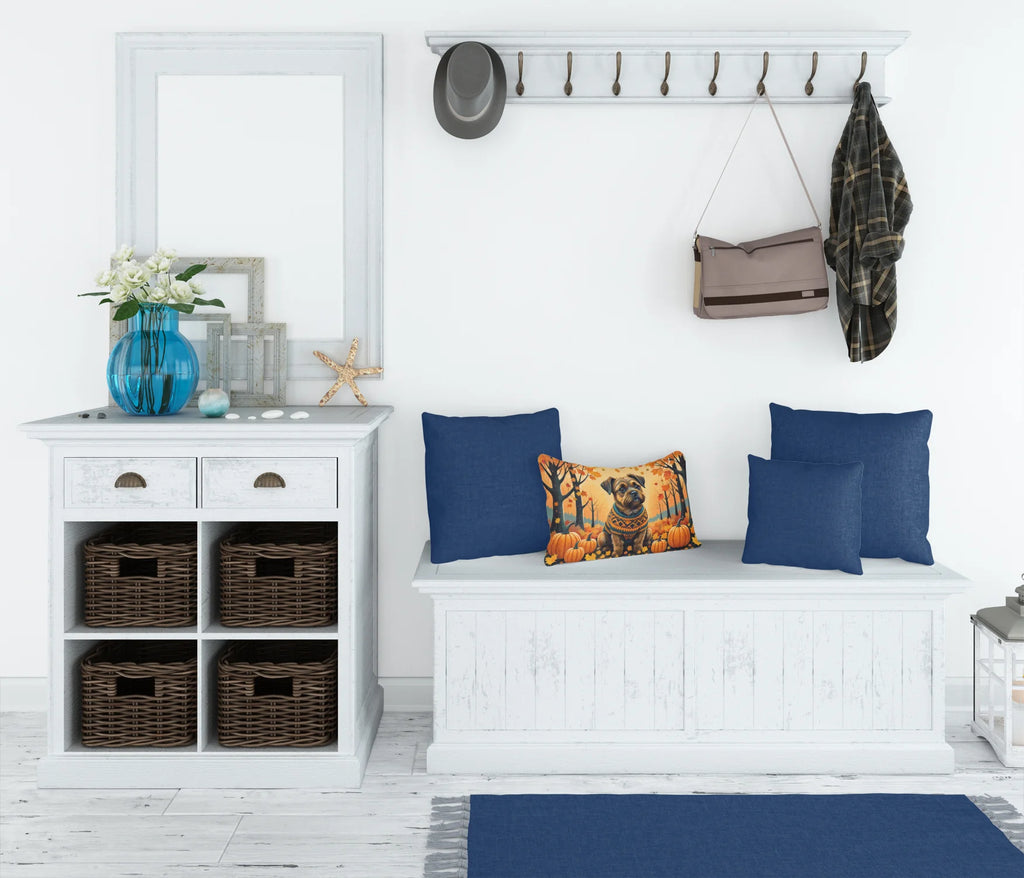 Border Terrier Fall Throw Pillow