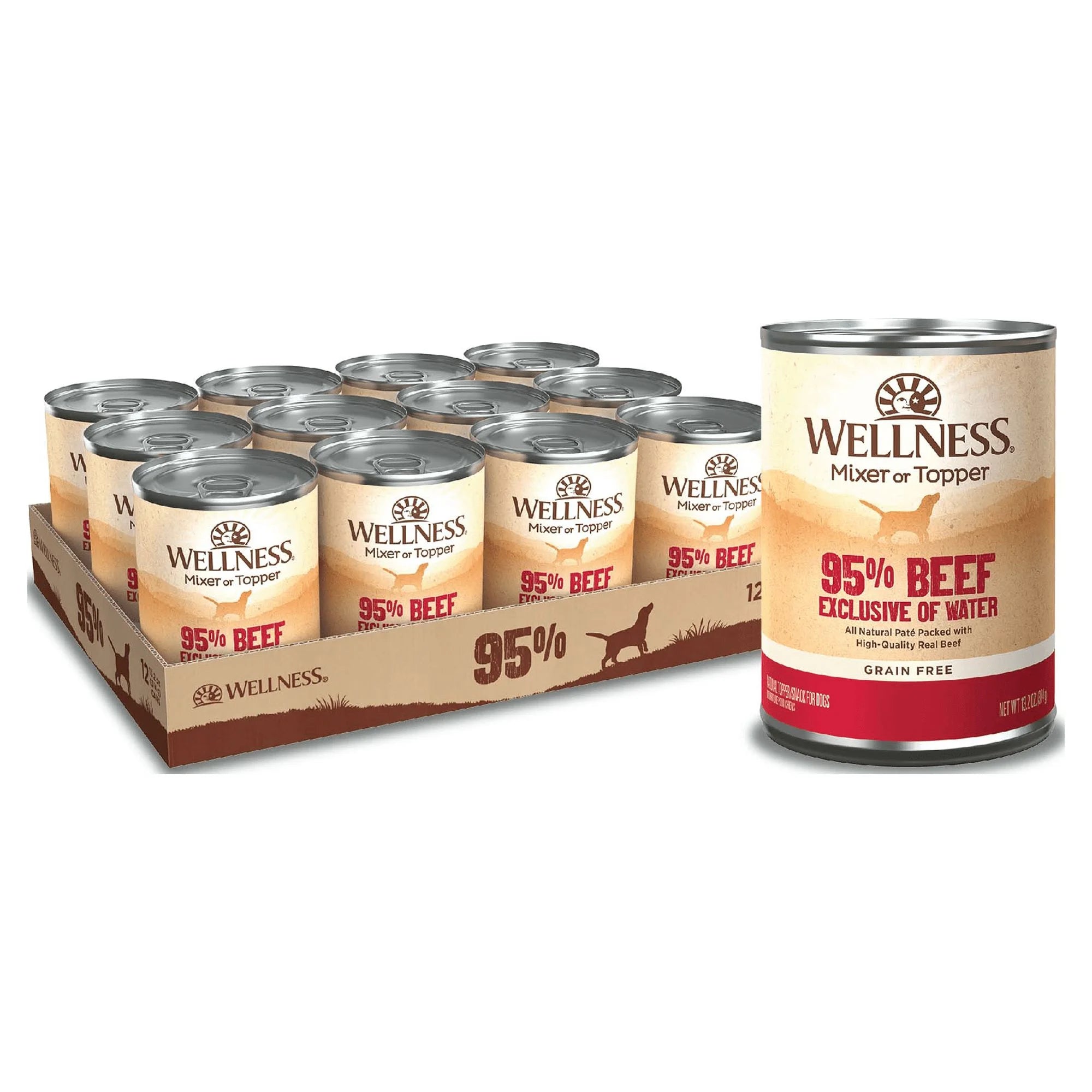 95% Beef Natural Wet Grain Free Canned Dog Food, 13.2-Ounce Can (Pack of 12)