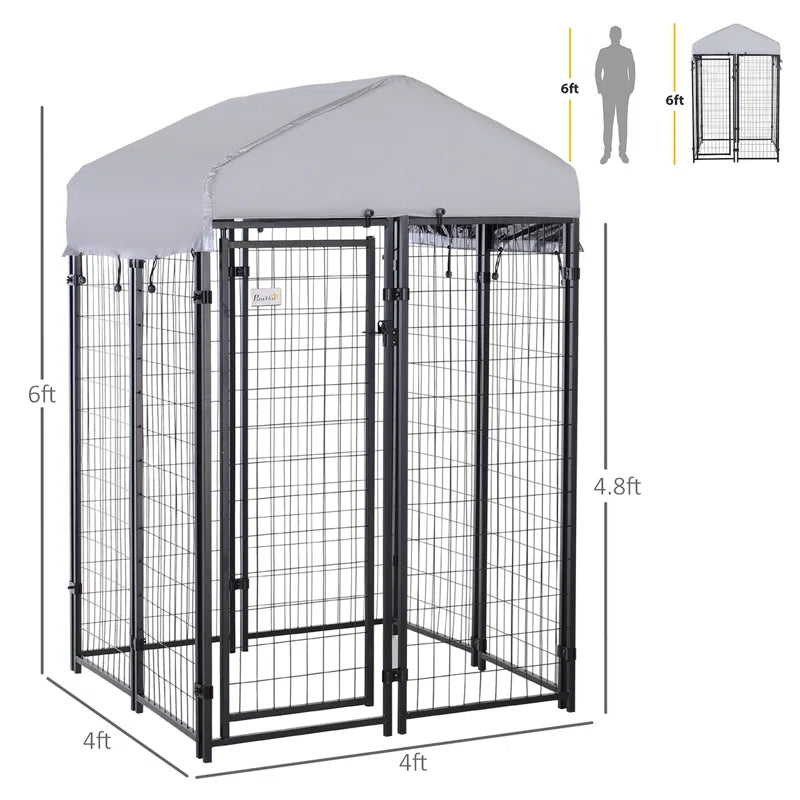72'' H Metal Yard Kennel with Door