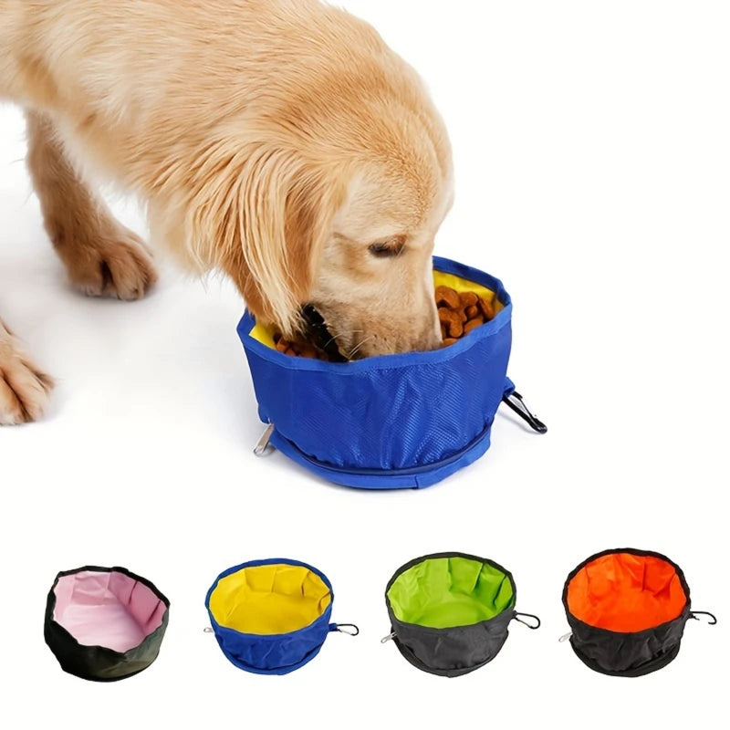 Foldable Oxford Cloth Zipper Dog Bowl Portable Drinking Bowl Food Bowl Pet Supplies Outdoor Folding Pet Bowl Pet Supplies