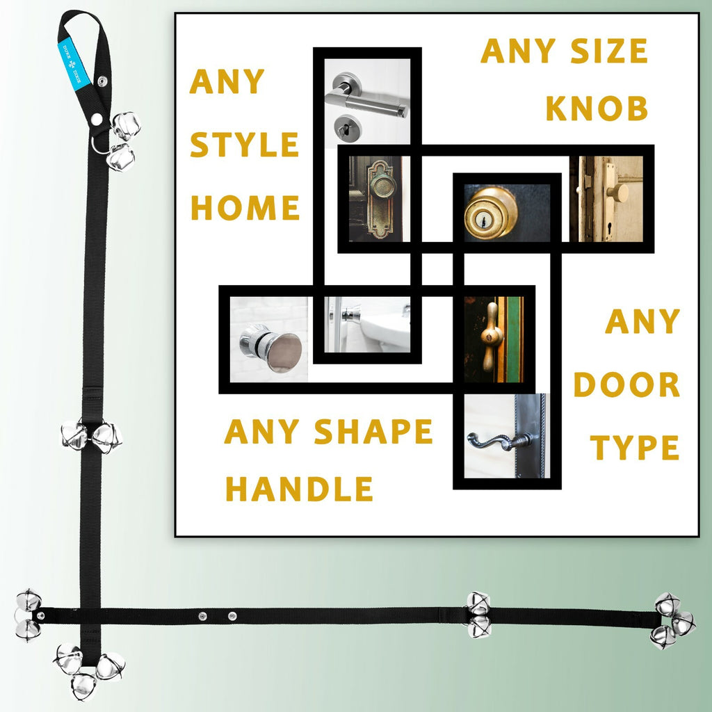 Dog Door Bell 2 Dog Doorbell for Potty Training 7 Large Bells + Whistle FREE