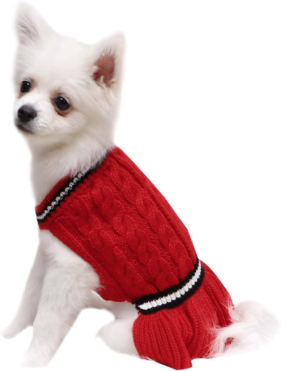 Pet Sweaters for Small Dogs Girl Sweaters to Knit Dog Warm Winter Clothes Pullover Fall Dog Dress for Puppy Cat Small Dog Sweater Chihuahua Red Dog Dress Medium Dog Sweater
