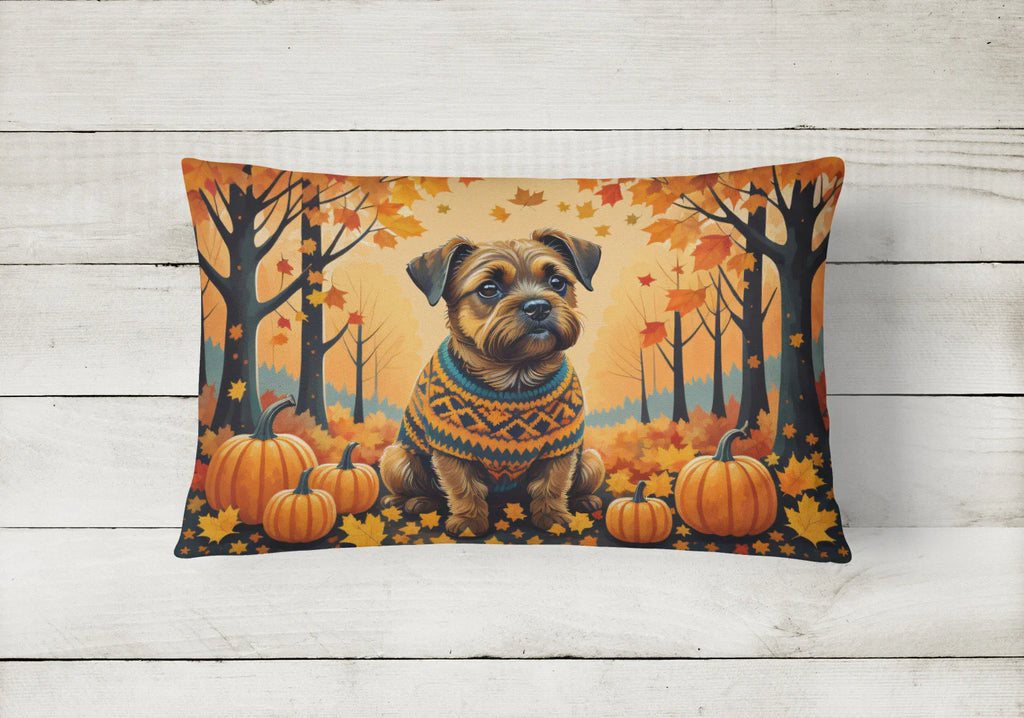 Border Terrier Fall Throw Pillow