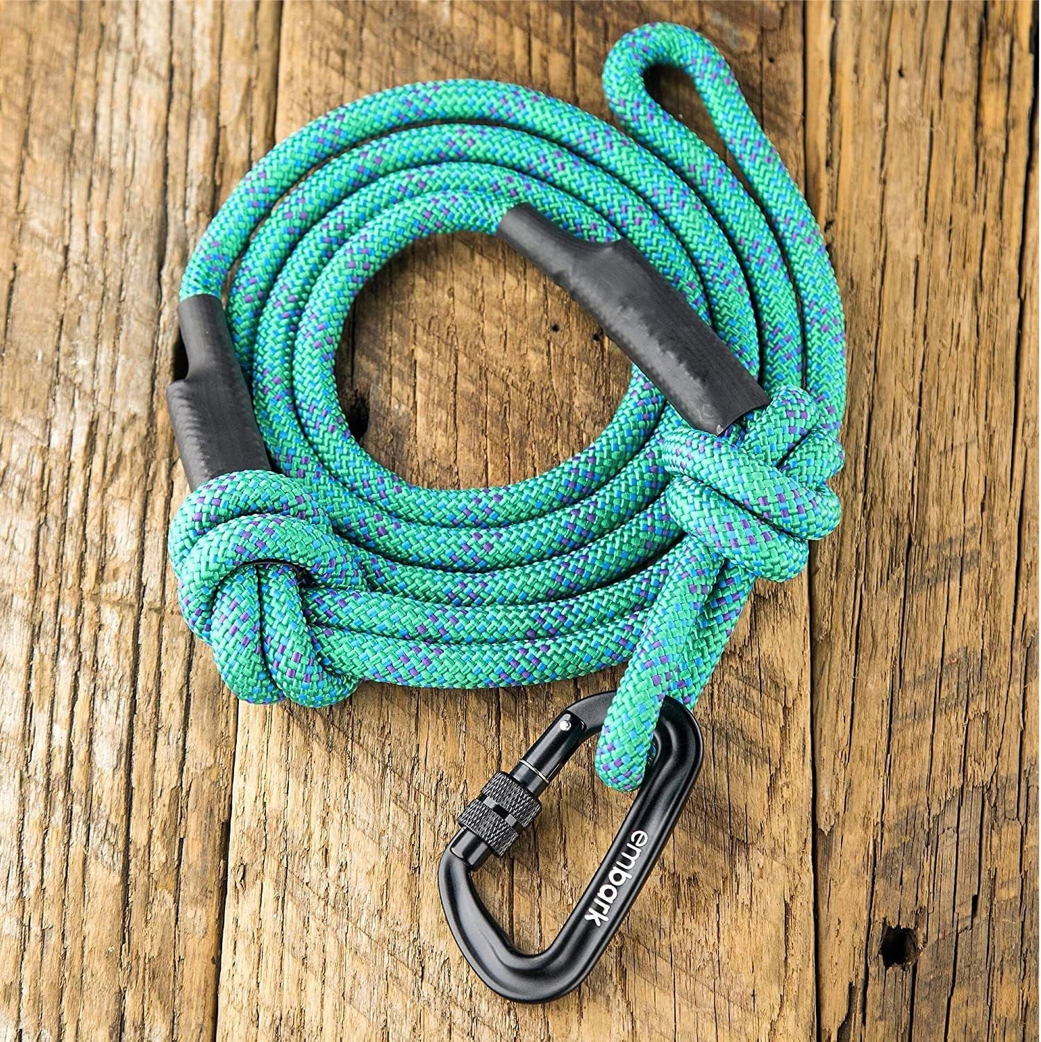 Embark Adventure Pro Leash with Mountain Climbing Rope and Carabiner. Unmatched Strength & Durability, 6Ft, Colourful, and Sturdy Nylon Dog Leashes for Small, Medium, Large Breed Dogs