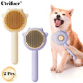 2 Pack Cat Brushes - Pet Self-Cleaning Slicker Brush with Release Button, Cat Grooming Tool for Long or Short Haired Cats and Dogs