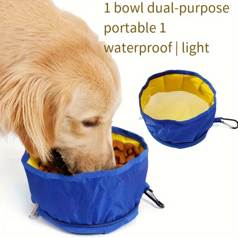 Foldable Oxford Cloth Zipper Dog Bowl Portable Drinking Bowl Food Bowl Pet Supplies Outdoor Folding Pet Bowl Pet Supplies