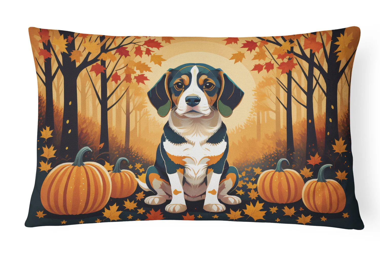 Beagle Fall Throw Pillow