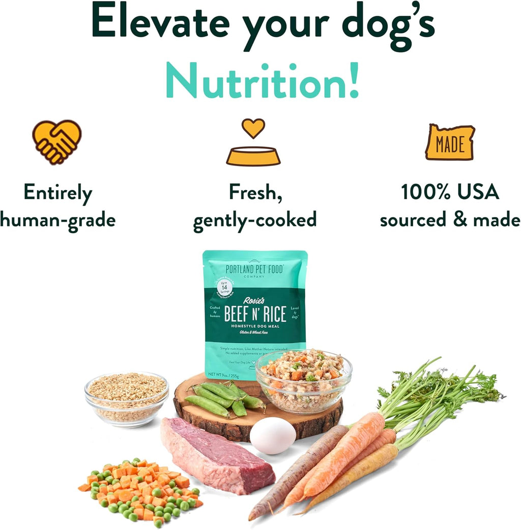 Fresh Dog Food Pouches - Human-Grade Topper Mix-Ins & Wet Pet Meals - Small & Large Breed Puppy & Senior Dogs - Gluten-Free Limited Ingredient Meal Toppers - 8 Pack Variety