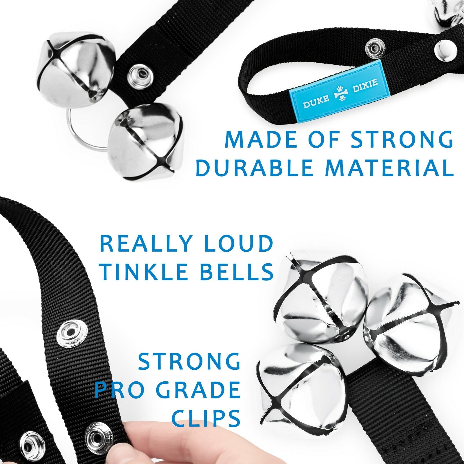 Dog Door Bell 2 Dog Doorbell for Potty Training 7 Large Bells + Whistle FREE