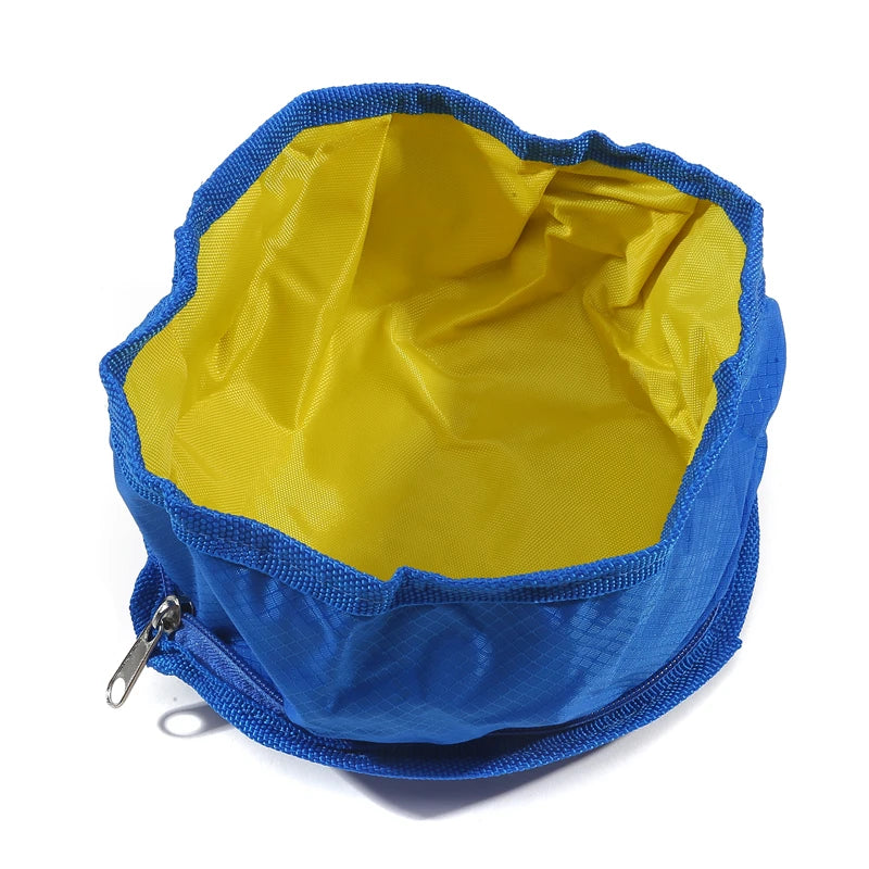 Foldable Oxford Cloth Zipper Dog Bowl Portable Drinking Bowl Food Bowl Pet Supplies Outdoor Folding Pet Bowl Pet Supplies